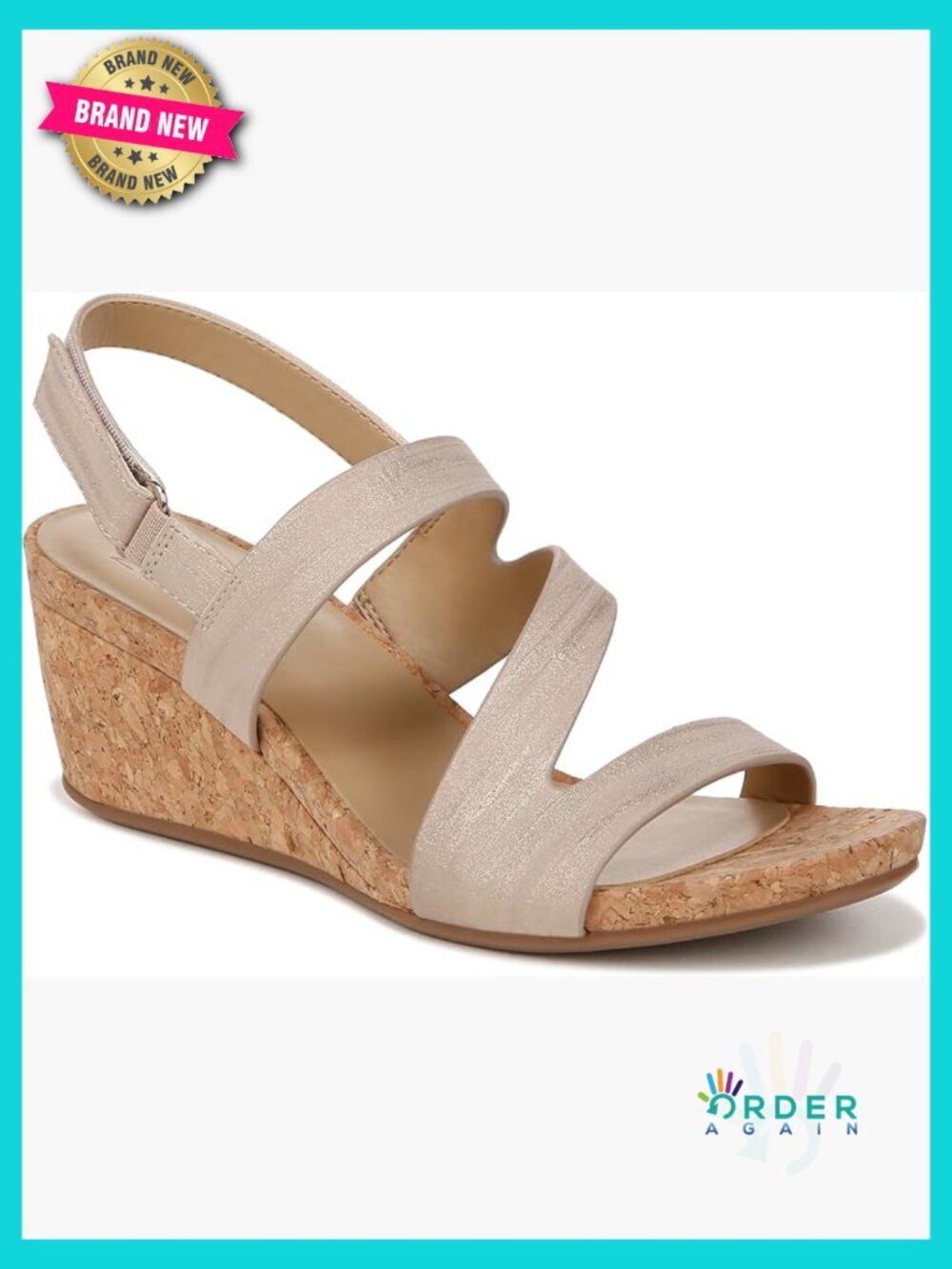Strappy Wedge Sandals Comfortable Platform Hook & Loop Slingback
